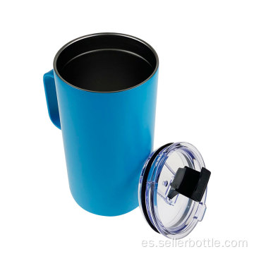 Taza de vacío con tapa abatible de plástico de acero inoxidable de 650 ml